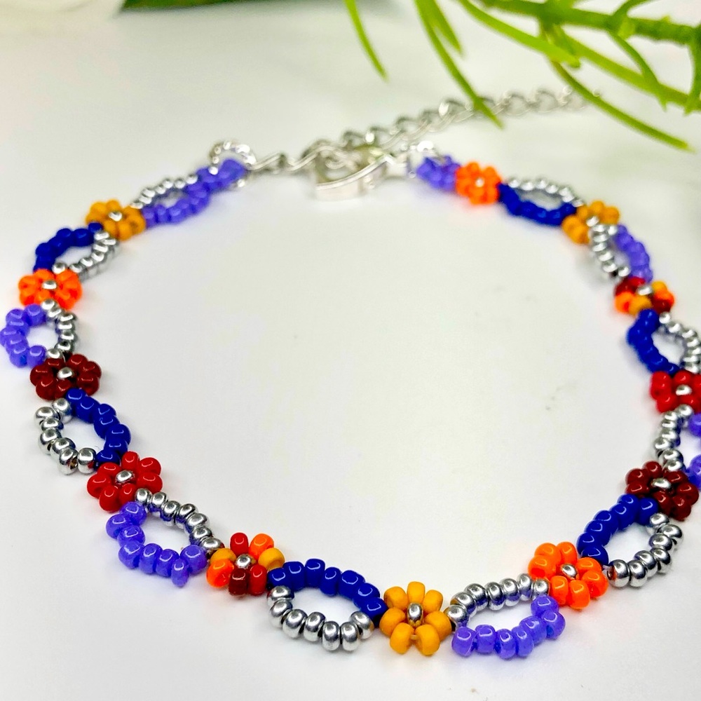 Fall Colors Bracelet Silver Orange Lavender Red Autumn New